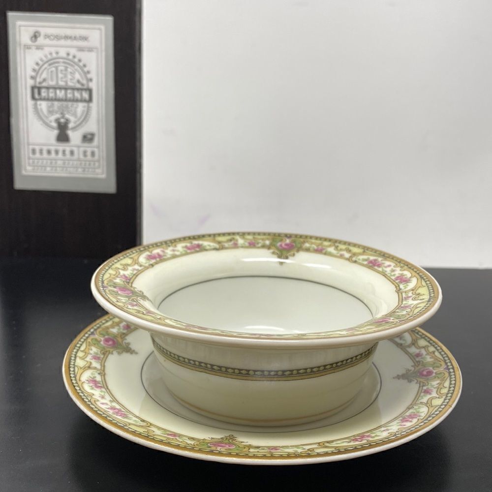 Theodore Haviland Limoges France Saucer & Custard Cup.  2 Piece Set.